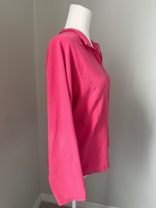 LL BEAN Pink Fleece Pullover Cozy Core Quarter-Zip Women’s Size Medium - Picture 5 of 14